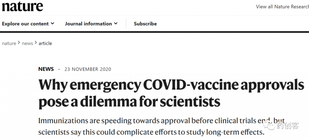 Nature Article: Emergency use of COVID-19 Vaccines Puts Scientists in Trouble