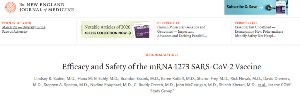 Moderna mRNA-1273 Vaccine less effective than Pfizer's