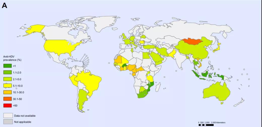 Global prevalence of hepatitis D virus infection