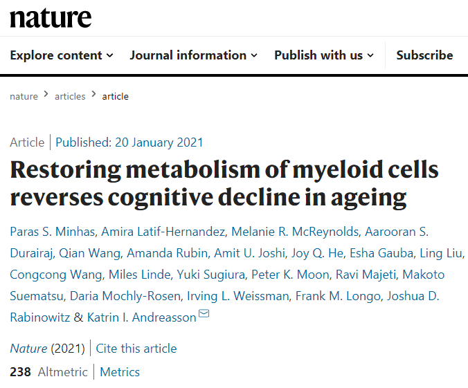 Cognitive decline in aging related to a type of immune cell