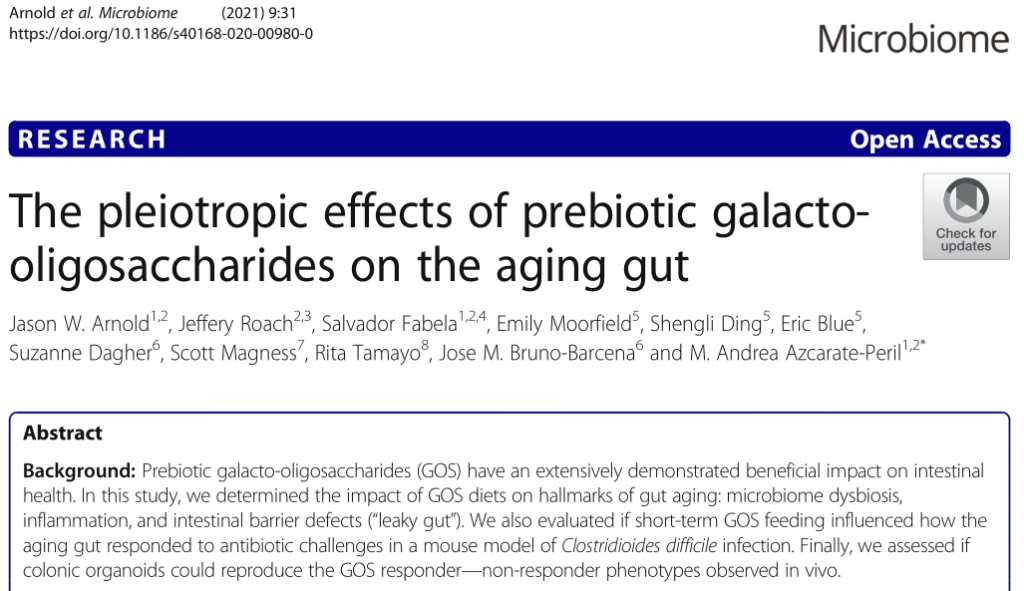 Multi-effects of galactooligosaccharides on aging intestines