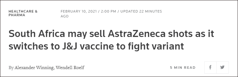 South Africa intends to resell AstraZeneca COVID-19 vaccines