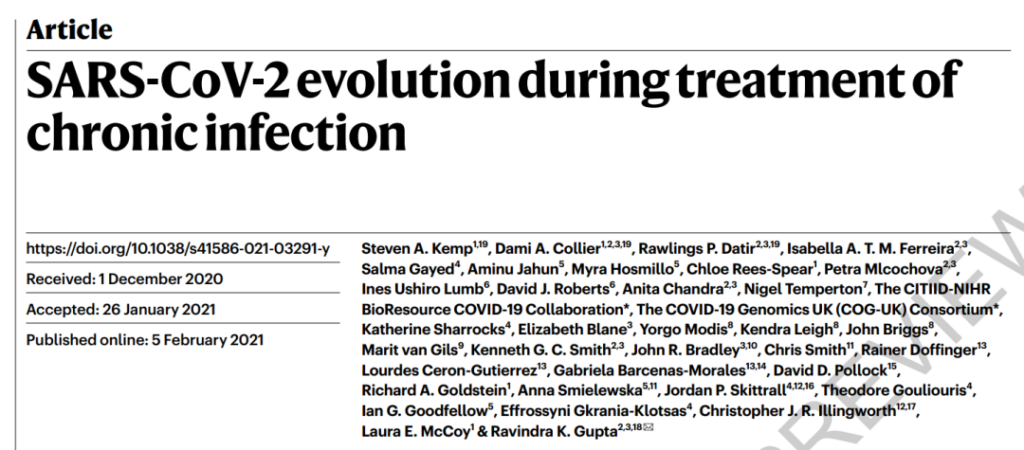 Nature: The new coronavirus has evolved in a single patient