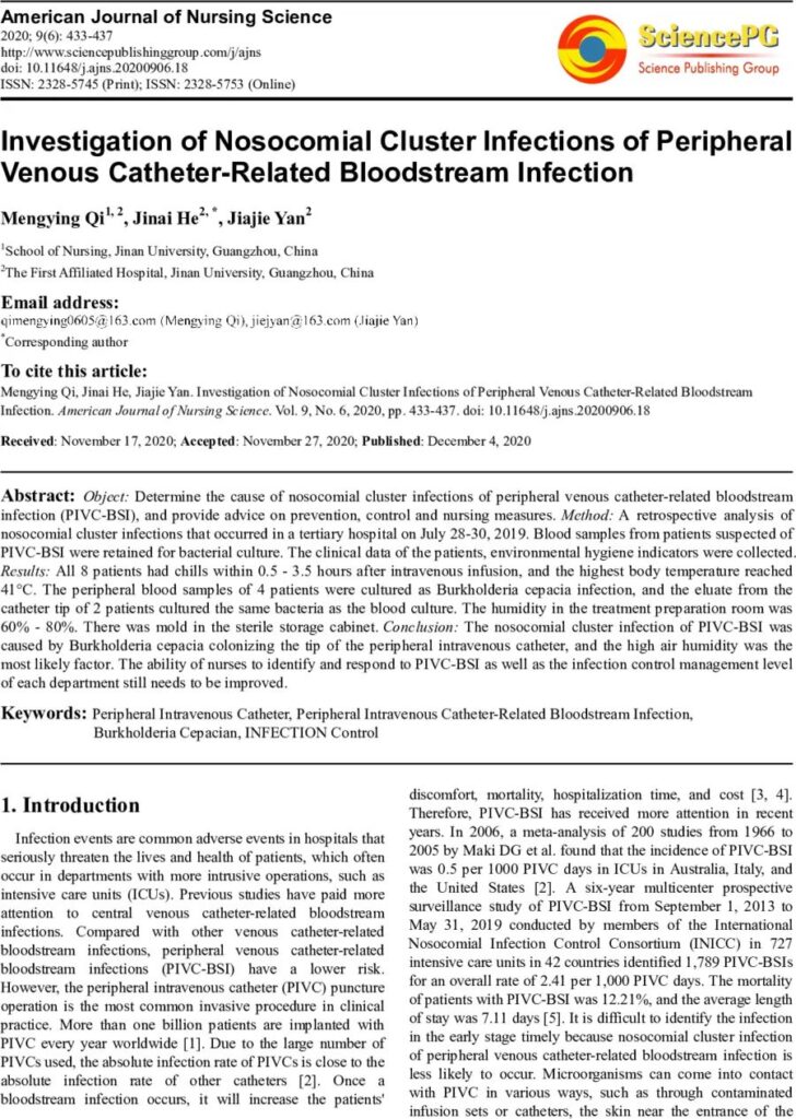 How to prevent the hospital cluster infection of PIVC-BSI?
