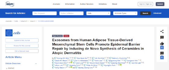 Stem cells become a new strategy for the treatment of atopic dermatitis