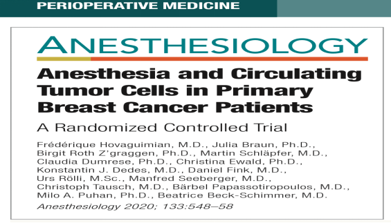 Anesthesia and circulating tumor cells in patients with primary breast cancer