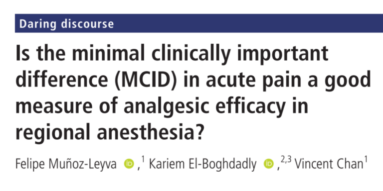 Minimal clinically important difference (MCID): Definiton and Calculation