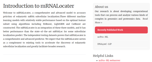 mRNALocater: The database that can more accurately predict mRNA
