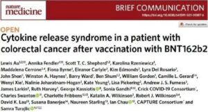 Cancer patients had "cytokine release syndrome" after COVID-19 vaccination