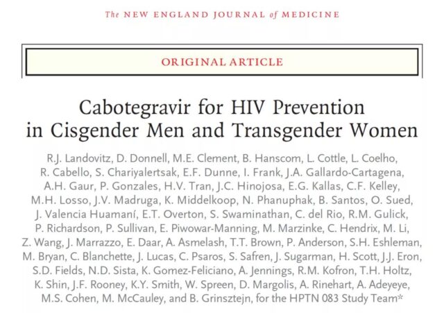 NEJM: One shot in two months to achieve long-term prevention of AIDS