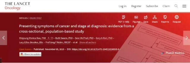 The Lancet: The early symptoms of cancer may be more than you think! 