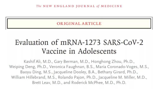 Moderna COVID-19 vaccine Safe and Effective in Phase 2-3 trials of age 12-17