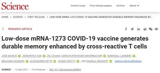 Low-dose Moderna Covid-19 vaccine can trigger a long-lasting immune response.