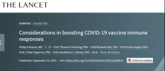 The Lancet: The efficacy of COVID-19 vaccine may not support booster shot for ordinary people
