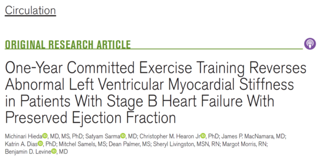 Circulation: Exercise for one year can significantly prevent heart failure. 