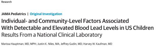 Personal and social factors affecting children's blood lead levels