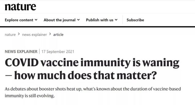 Nature: COVID vaccine immunity is waning — how much does that matter?