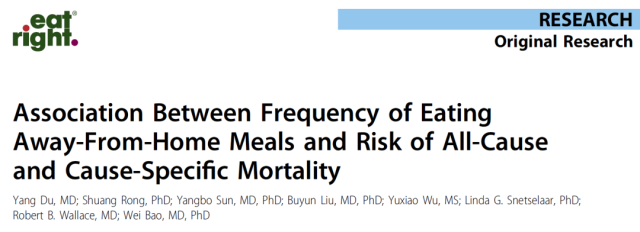 University of Iowa: Eating out often increases the risk of death?