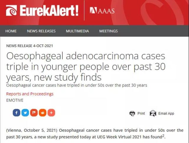 Why esophageal adenocarcinoma is showing a younger trend?