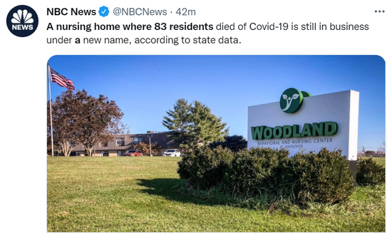 A nursing home continued to operate after 83 people died from COVID-19
