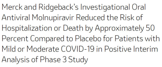 Merck COVID-19 oral drug has an effective rate of only 30%!