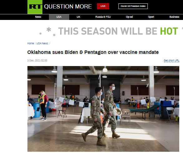 Oklahoma sued Biden and Pentagon due to the mandatory vaccination