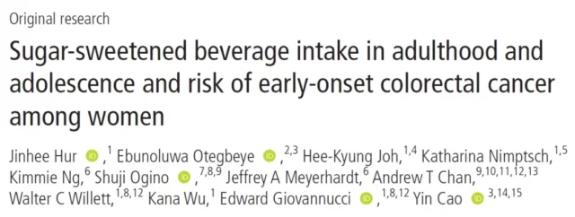 Sugary drinks will increase the future risk of colorectal cancer among women