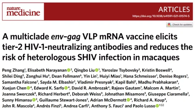 Moderna latest paper: mRNA vaccine brings hope to AIDS
