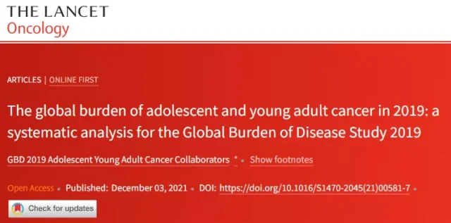 The global burden of adolescent and young adult cancer in 2019