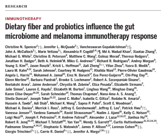 High dietary fiber can improve the immunotherapy effect of cancer patients