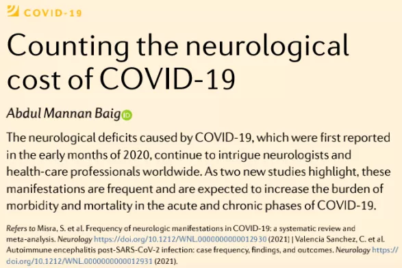 COVID-19 virus may attacks the central nervous system even patients recovered
