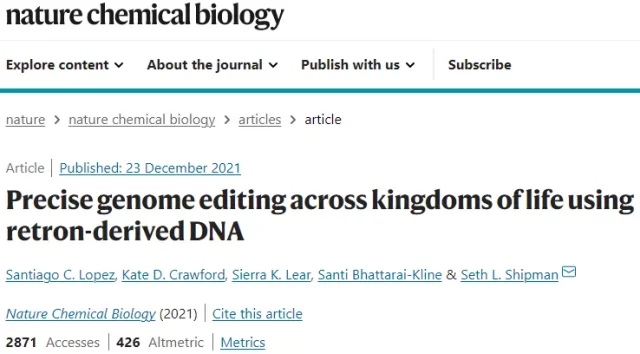 Nature Chemical Biology: A new way to edit the genes of human cells!
