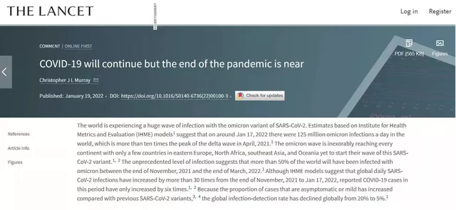 The Lancet: COVID-19 pandemic will end in March?