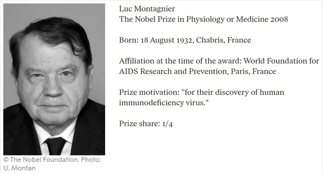 Nobel Prize winner and discoverer of HIV virus dies after being strongly opposed to the COVID-19 vaccine