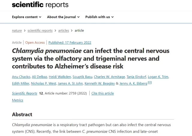 Important discovery: A Nose Bacteria (Chlamydia pneumoniae) May Cause Alzheimer's Disease!
