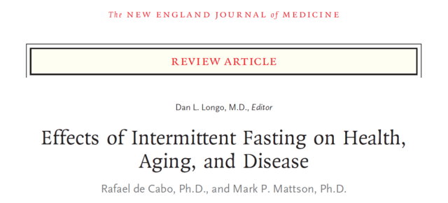NEJM: A comprehensive look at the effects of intermittent fasting on health, aging, and diseases.