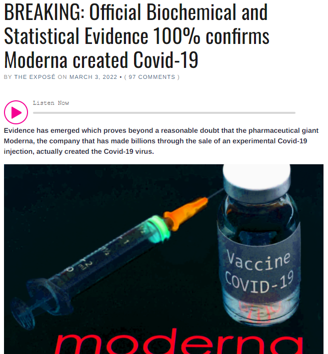 How to interpret the news about "Moderna created COVID-19"?