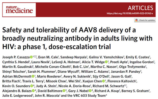 Results of the first clinical trial of AAV virus gene therapy for AIDS announced
