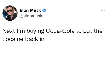 Coca-Cola will become dangerous if Elon Mush "put" cocaine into it again?