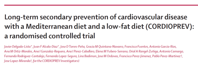 Mediterranean diet is better at preventing cardiovascular disease recurrence and death