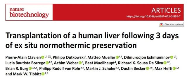A world first: Successful liver transplantation after 3 days of in vitro storage