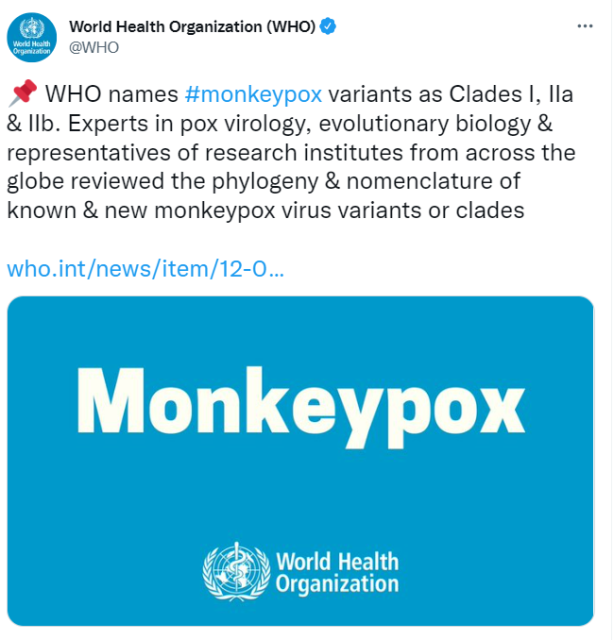 WHO renames monkeypox virus to avoid negative impact on monkeys