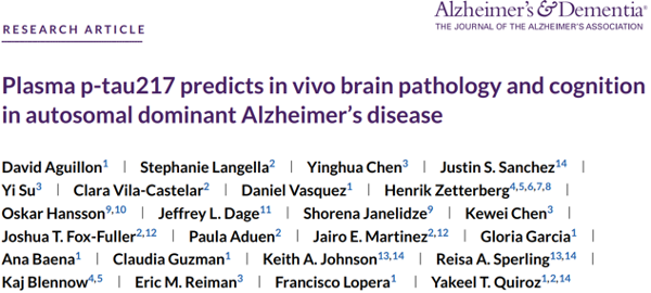 Alzheimer's disease: Plasma p-tau217 predicts pathological and cognitive changes