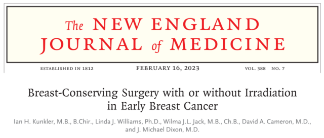 NEJM: No need for radiotherapy after breast-conserving breast cancer surgery!