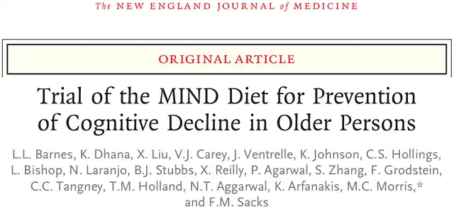 MIND diet cannot improve cognition in older persons.