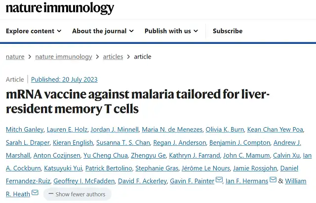 New mRNA malaria vaccine effectively prevents infection and transmission