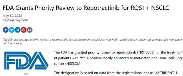 Generation-2 ROS1/NTRK drug: Repotrectinib  for lung cancer with 91% remission rate