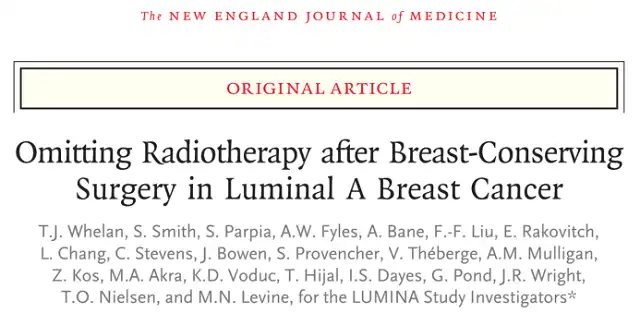 Luminal A Breast Cancer Patients May Not Require Radiotherapy After Breast-Conserving Surgery