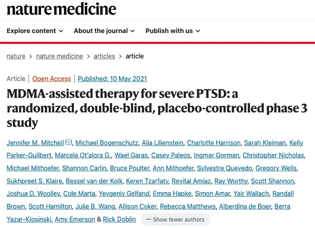 Phase 3 Clinical Results of MDMA(Ecstasy)-Assisted Treatment for PTSD Released