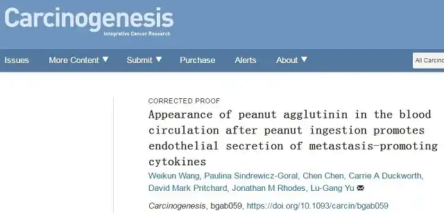 Consuming Peanuts Increase Cancer Spread Risk in Tumor Patients